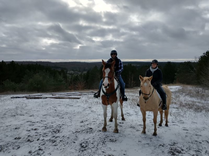 Glen Oro Farm horseback riding in winter