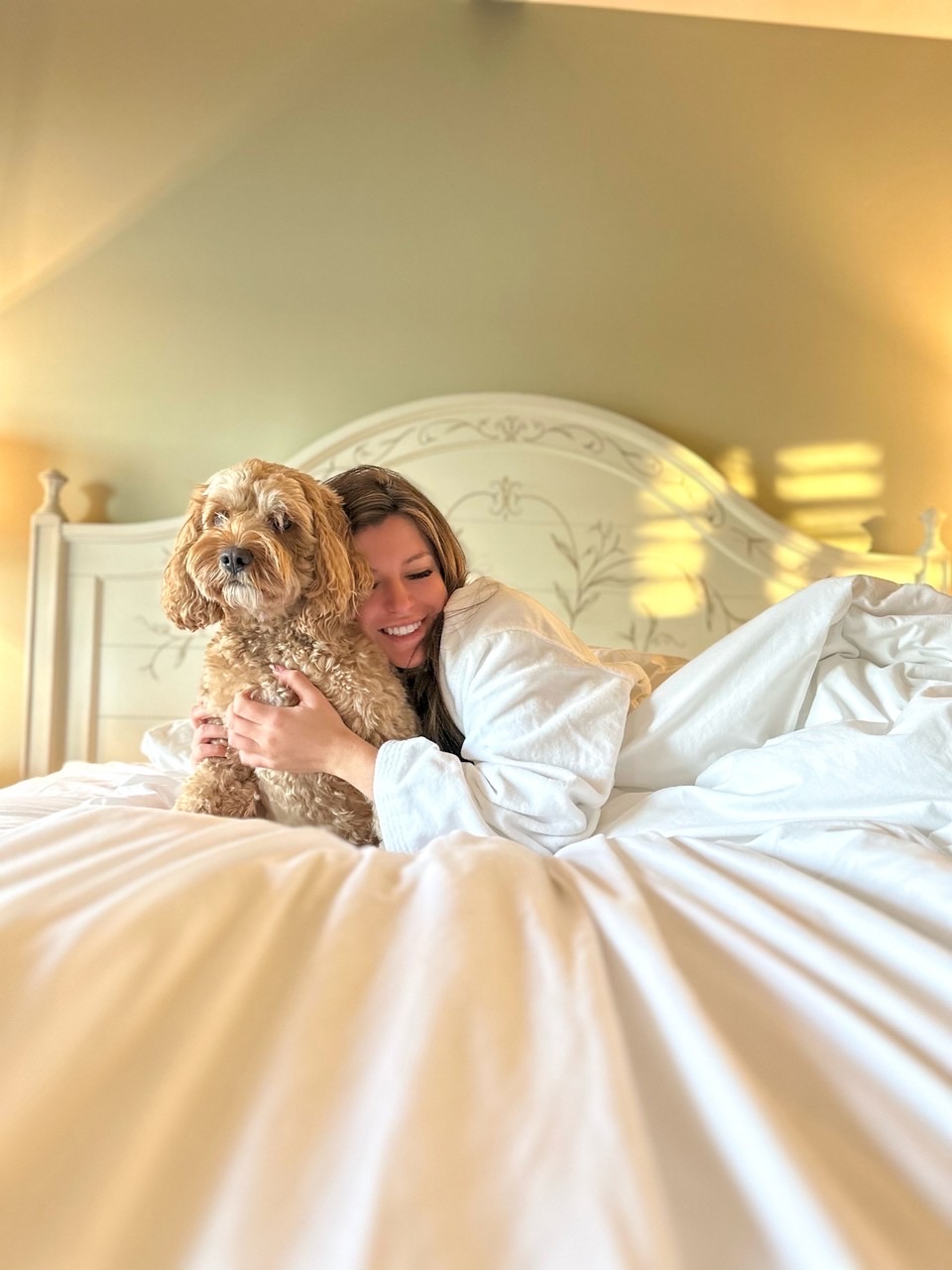 Rawley Resort guest with dog in pet friendly room