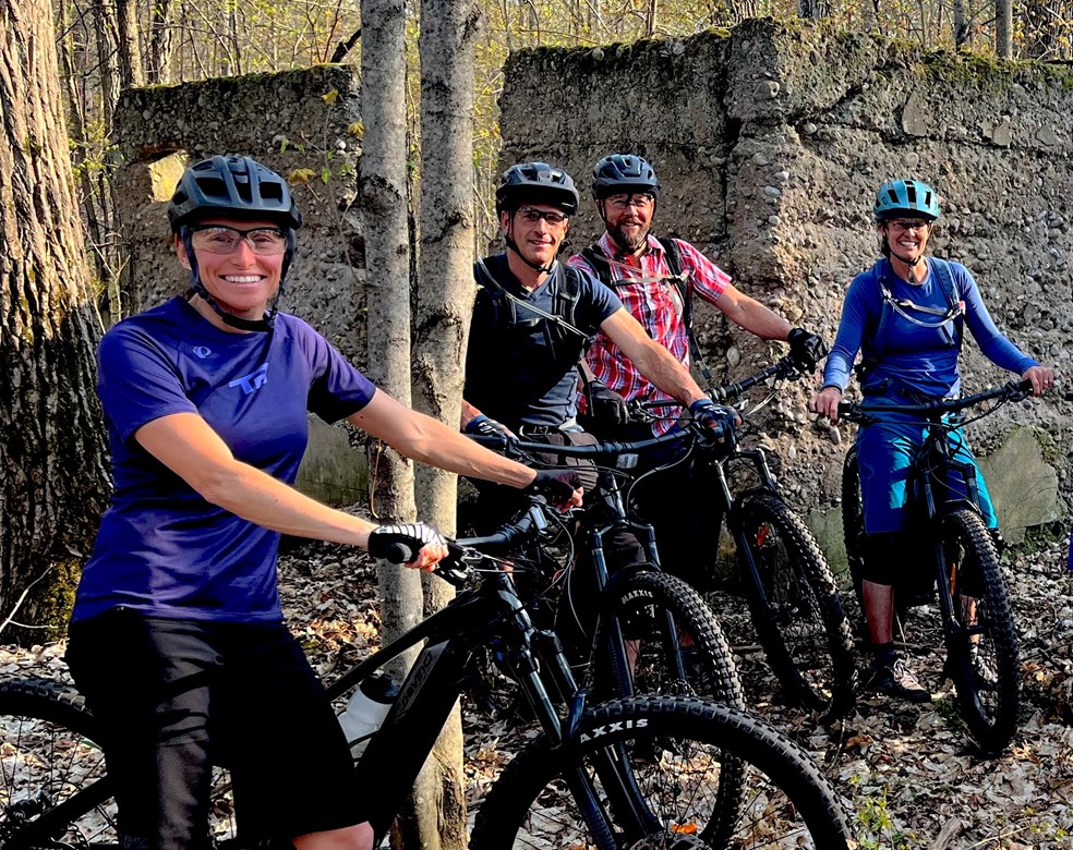 Horseshoe Valley Outfitters cyclists on e-bikes