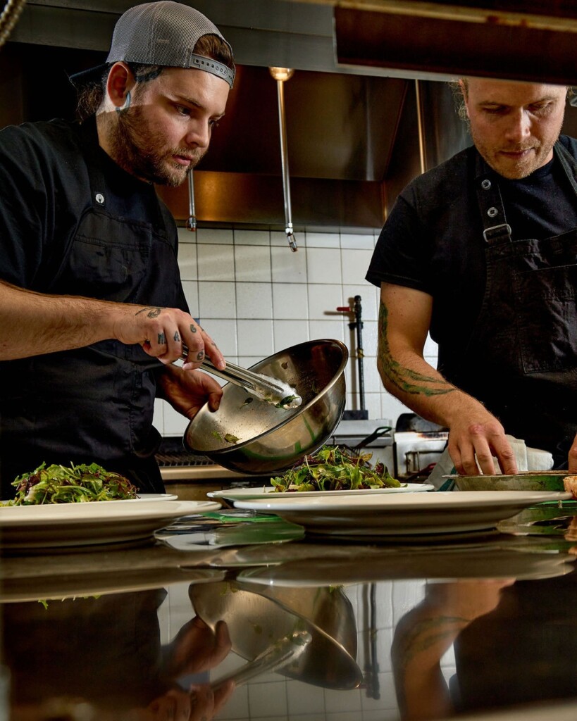 Rawley Resort Lighthouse45 Restaurant kitchen with chefs preparing dishes